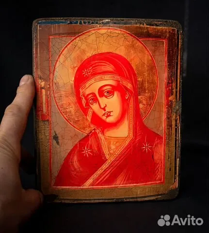 Подарочная икона Божией матери "Огневидная" дерево, ручная ра