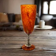 Бокал для шампанского из камня (янтарь) — красивый подарок — фотография 1