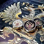 Стальные фишки для нард «Герб России» — красивый подарок — фотография 1