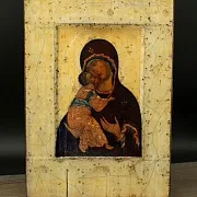 Икона Богоматери "Владимирская" ручная работа — необычный подарок — фотография 4