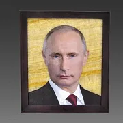 Картина «В.В. Путин» на ониксе в рамке из ясеня — красивый подарок — фотография 2