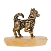 Бронзовая фигурка «Ажурная собака» на ониксе — необычный подарок — фотография 4