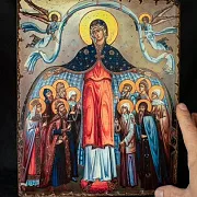 Икона "Покров Пресвятой Богородицы" Старение — необычный подарок — фотография 1