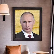 Картина «В.В. Путин» на ониксе в рамке из ясеня — красивый подарок — фотография 1