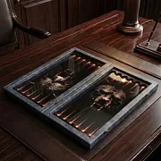 Нарды под стеклом «Свирепый медведь» — красивый подарок — фотография 4