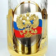 Подстаканник со стаканом «Герб России» из Златоуста в подарок — фотография 5