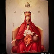 Икона Богоматери "Державная" дерево, ручная работа — красивый подарок — фотография 1