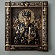 Резная Икона из дерева. Святой Николай Чудотворец — оригинальный подарок — фотография 1