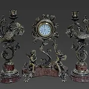 Каминные часы «Колибри» с канделябрами — красивый подарок — фотография 3