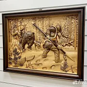 Резная картина «Охотник» 60×46 см — красивый подарок — фотография 3