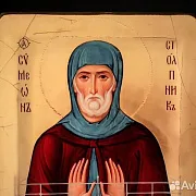 На память: Икона деревянная "Святой Симеон Столпник" — фотография 4
