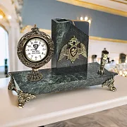 Подарочные часы «Элина» с орлом Росгвардии и подставкой — фотография 1