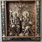 Подарочная резная икона Пресвятая Троица (Новозаветная) — фотография 8