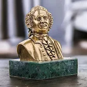 Бюст «Ломоносов М.В.» со змеевиком — красивый подарок — фотография 1