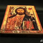 На память: Икона "Христос Вседержитель" дерево, ручная работа — фотография 2